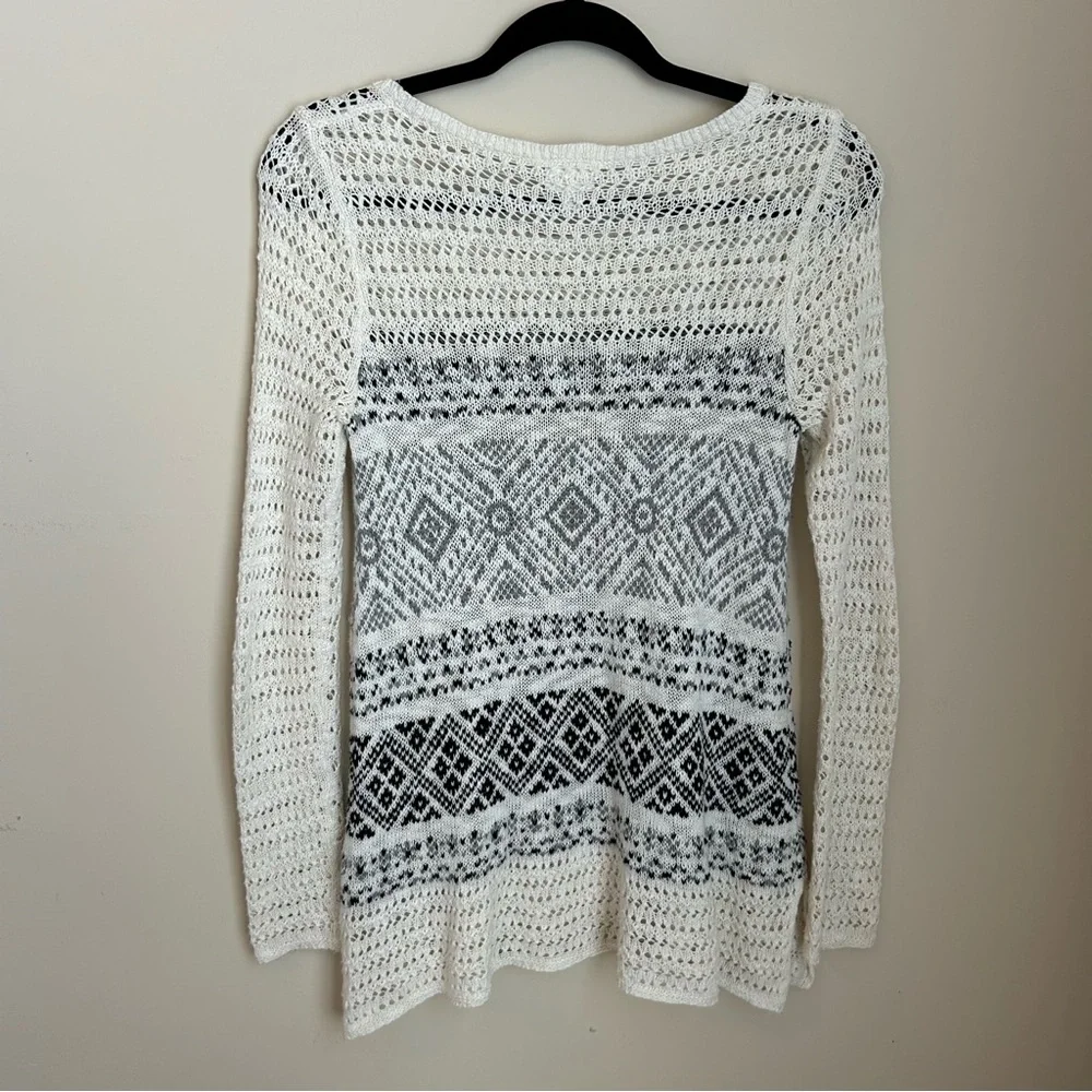 Justice Cream Crocheted Pullover Crew Neck Open Sweater / Sweater Dress Size 16